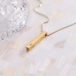 3D Bar Necklace in Gold