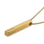 3D Bar Necklace in Gold