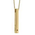 3D Bar Necklace in Gold