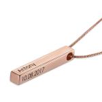 3D Bar Necklace in Rose Gold