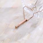 3D Bar Necklace in Rose Gold