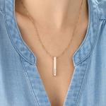 3D Bar Necklace in Rose Gold