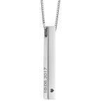 3D Bar Necklace in Silver