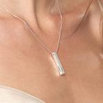 3D Bar Necklace in Silver