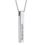 3D Bar Necklace in Silver