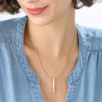 3D Bar Necklace in Rose Gold