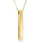 3D Bar Necklace in Gold