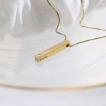 3D Bar Necklace in Gold