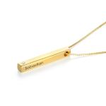 3D Bar Necklace in Gold