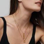 3D Bar Necklace in Gold