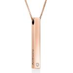 3D Bar Necklace in Rose Gold