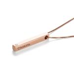 3D Bar Necklace in Rose Gold