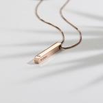 3D Bar Necklace in Rose Gold