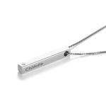 3D Bar Necklace in Silver