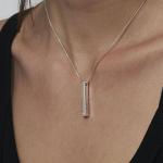 3D Bar Necklace in Silver