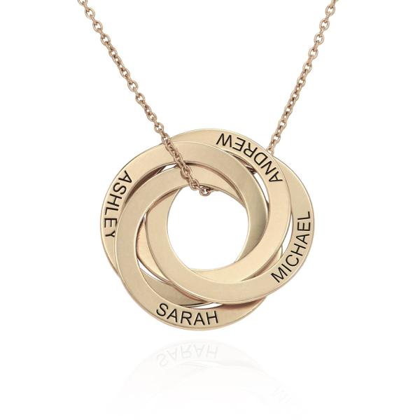 Rose Gold Russian Rings Necklace