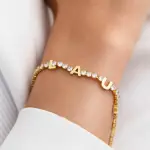 Name Tennis Bracelet in Gold