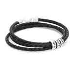 Silver Braided Leather Bracelet