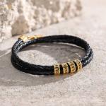 Gold Braided Leather Bracelet