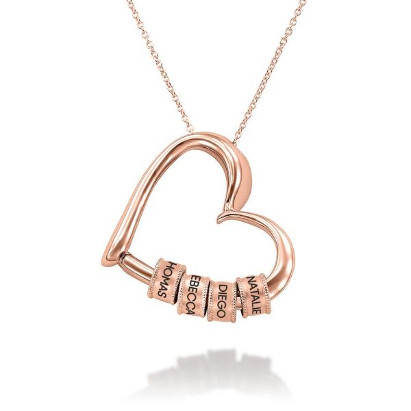 Charming Heart Necklace in Rose Gold