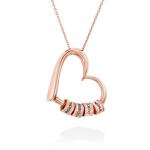 Charming Heart Necklace in Rose Gold