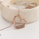 Charming Heart Necklace in Rose Gold