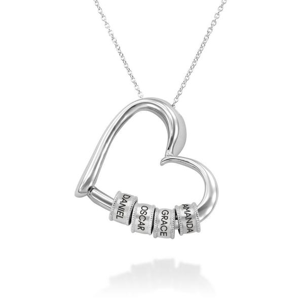 Charming Heart Necklace in Silver