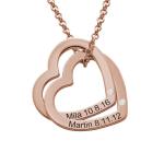 Rose Gold Interlocking Hearts Necklace