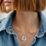 Rose Gold Interlocking Hearts Necklace