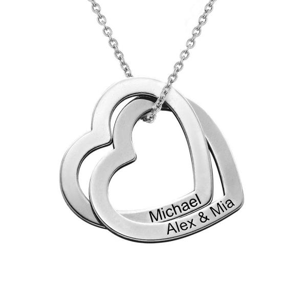 Silver Interlocking Hearts Necklace