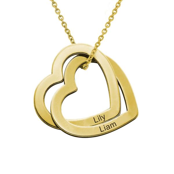 Gold Interlocking Hearts Necklace