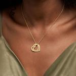 Gold Interlocking Hearts Necklace