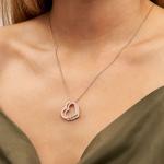 Rose Gold Interlocking Hearts Necklace