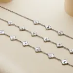 Silver Clover Name Necklace