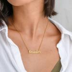 Diamond Cursive Name Necklace in Gold