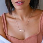 Diamond Cursive Name Necklace in Silver