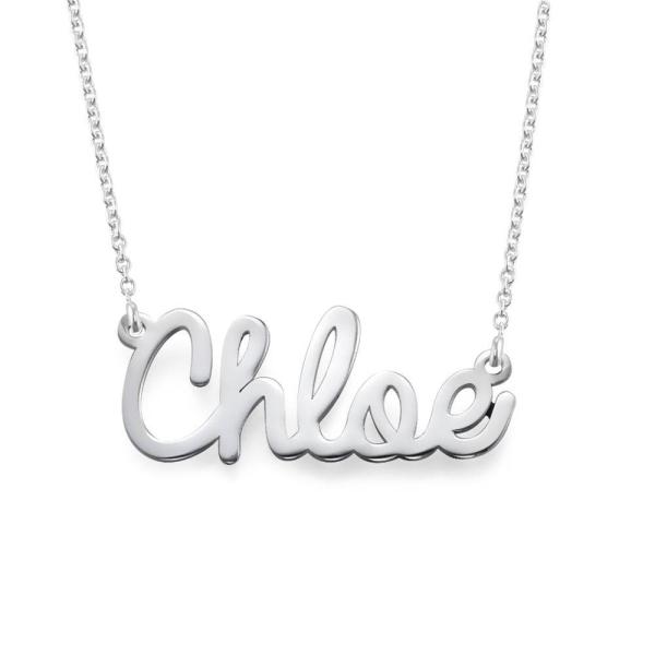 Silver Cursive Name Necklace