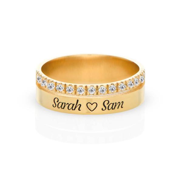 Double Band Ring with Diamonds