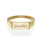 Engraved Signet Ring for Women in Gold