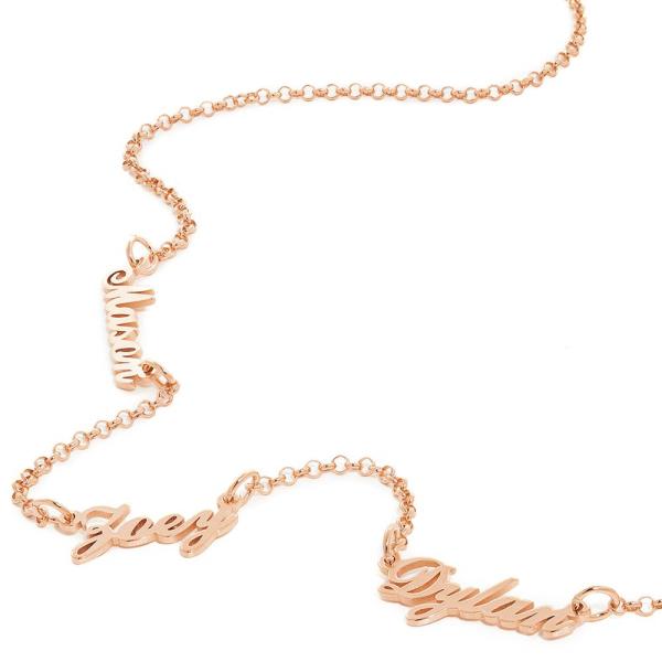 Multiple Name Necklace in Rose Gold