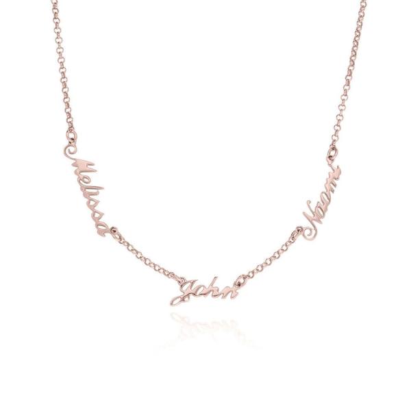 Multiple Name Necklace in Rose Gold