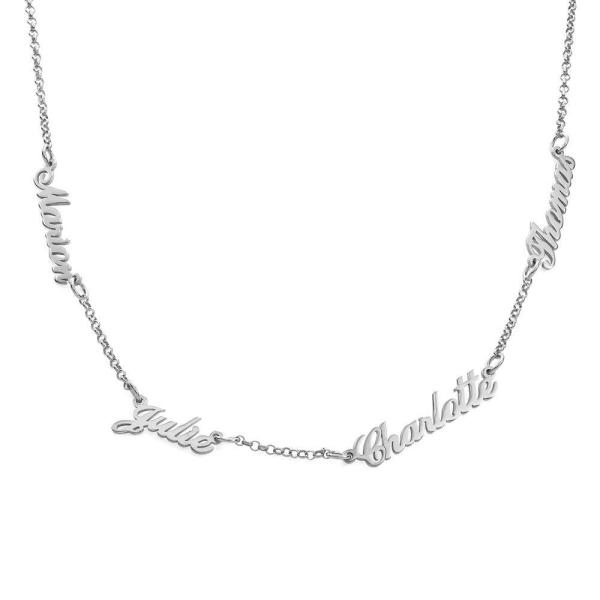 Multiple Name Necklace in Silver