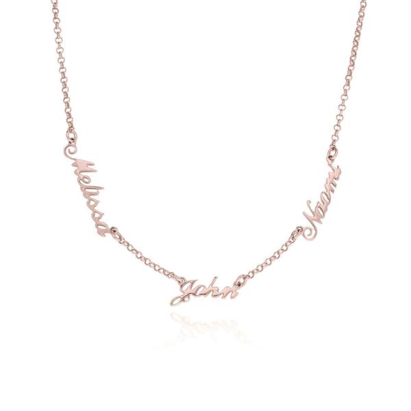 Multiple Name Necklace in Rose Gold