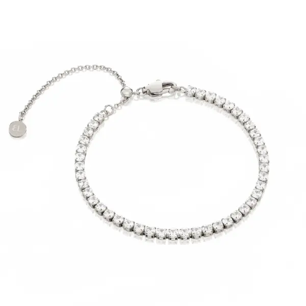 Adjustable Tennis Silver Bracelet