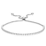 Adjustable Tennis Silver Bracelet