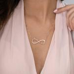 Infinity Name Necklace with Diamond in Rose Gold