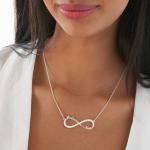 Infinity Name Necklace with Diamond in Silver