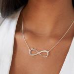 Infinity Name Necklace with Diamond in Silver