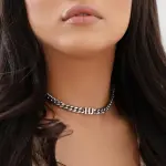 Silver Initial Choker Necklace