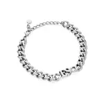 Silver Initial Curb Bracelet